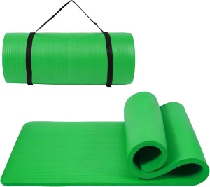 1 Inch Yoga Mat Thick Exercise Workout Mat with Extra Carry Strap Non-slip Fitness Mat Gym Pilates Mat for Stretching & Floor Home Workout Outdoor Training