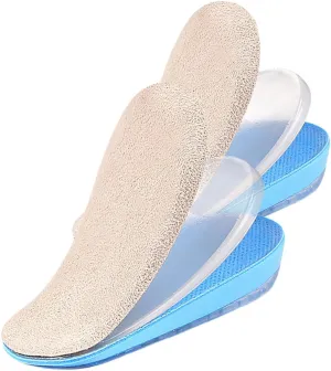 1 Pair Adjustable Height Increasing Gel Insoles for Men and Women Cushioned Heel Pads for Comfort and Shock Absorption for Addressing Leg Differences and Boosting Confidence