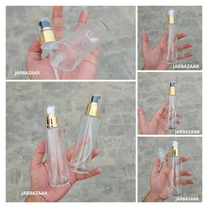 100 ML Transparent Flat Shoulder With Golden Pumps
