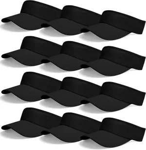 12 Pack Sun Visor Hats Softball Adjustable Cap Sun Protection for Women Men