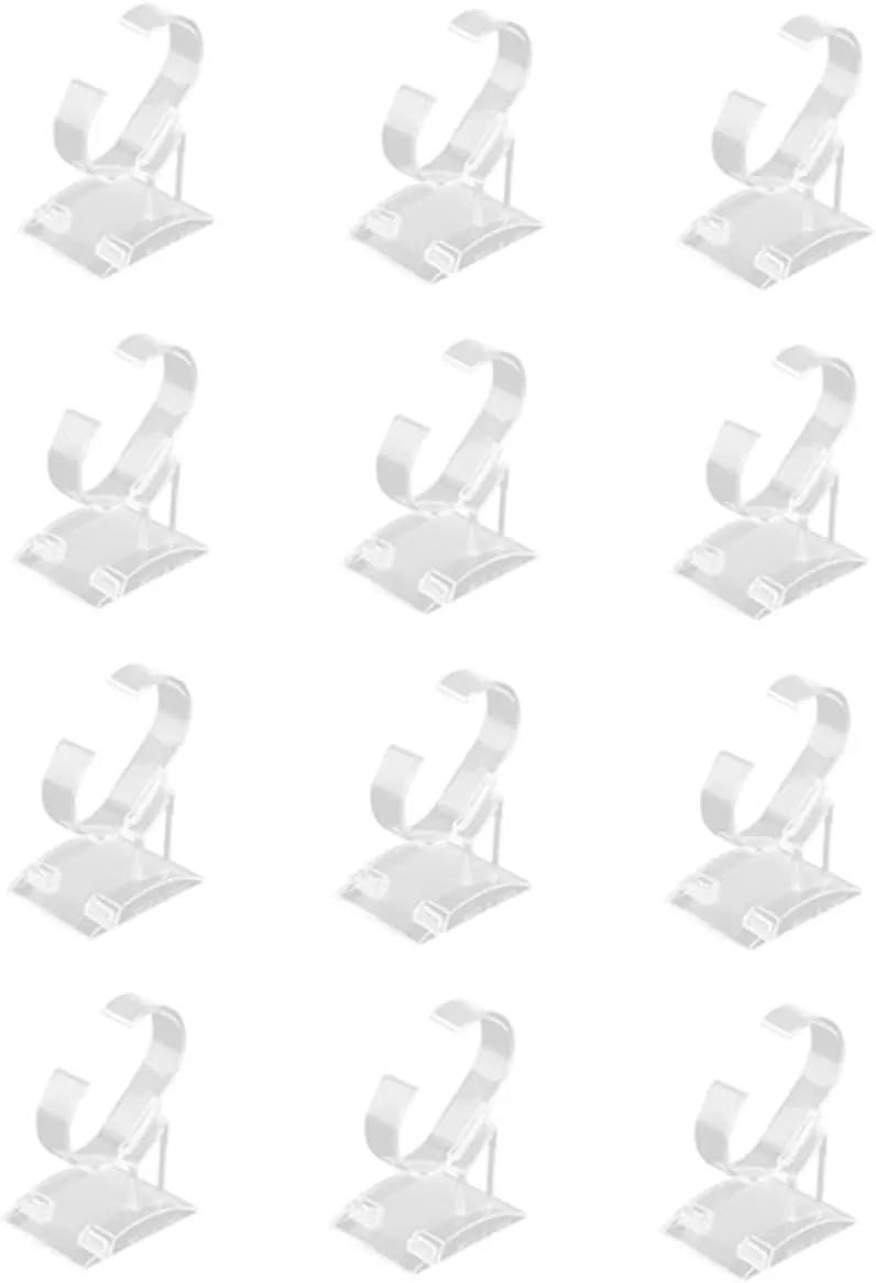12pcs Clear Watch Rack Durable Watch Holder Stand for Men and Women Elegant Jewelry Storage Display Practical present for Organizing