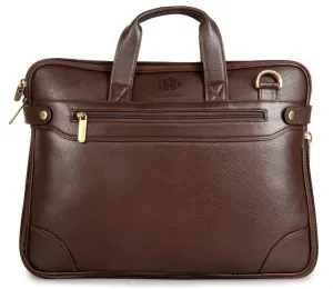 14 inch Leather Laptop & Tablet Messenger Bag - Premium Leather | Padded Shoulder Strap | Brown