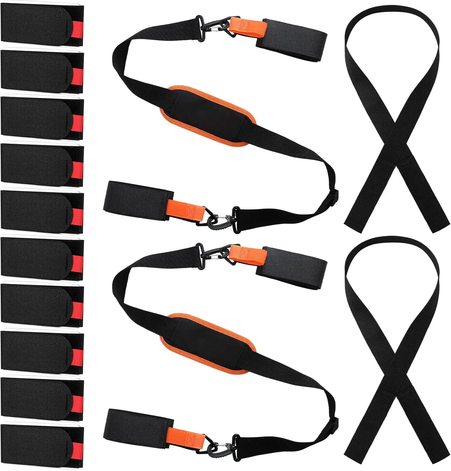14 Pcs Ski Straps for Carrying Ski Wrap Fastener Straps Pole Carrier Snowboard Boot Carrier Strap for Men and Women Winter Gift Sports Accessories Storage Gear