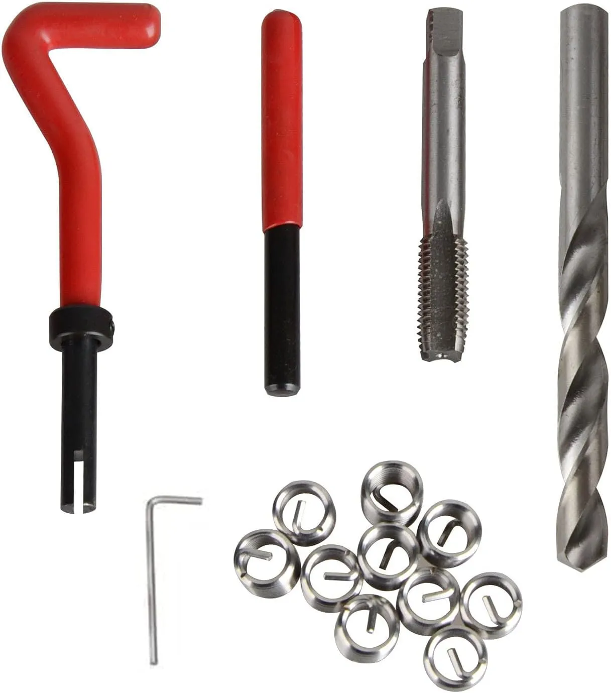 15 pcs Helicoil Thread Repair Insert Set, M9 x 1.25 x 13.5mm Compatible Auto Car Hand Tool Set