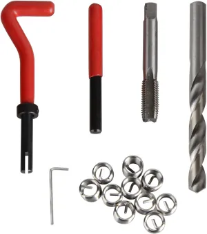 15 pcs Helicoil Thread Repair Insert Set, M9 x 1.25 x 13.5mm Compatible Auto Car Hand Tool Set