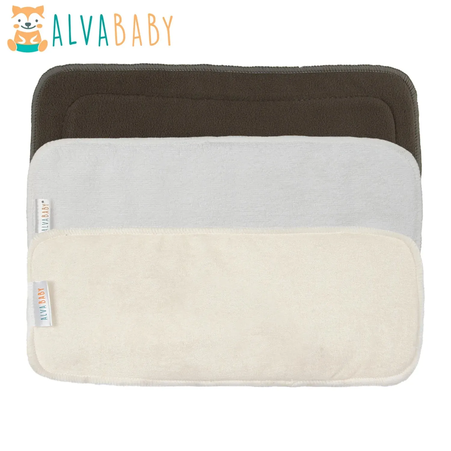 2 Pack Reusable Cloth Diaper Inserts Microfiber Bamboo Charcoal Absorbent Baby Inserts