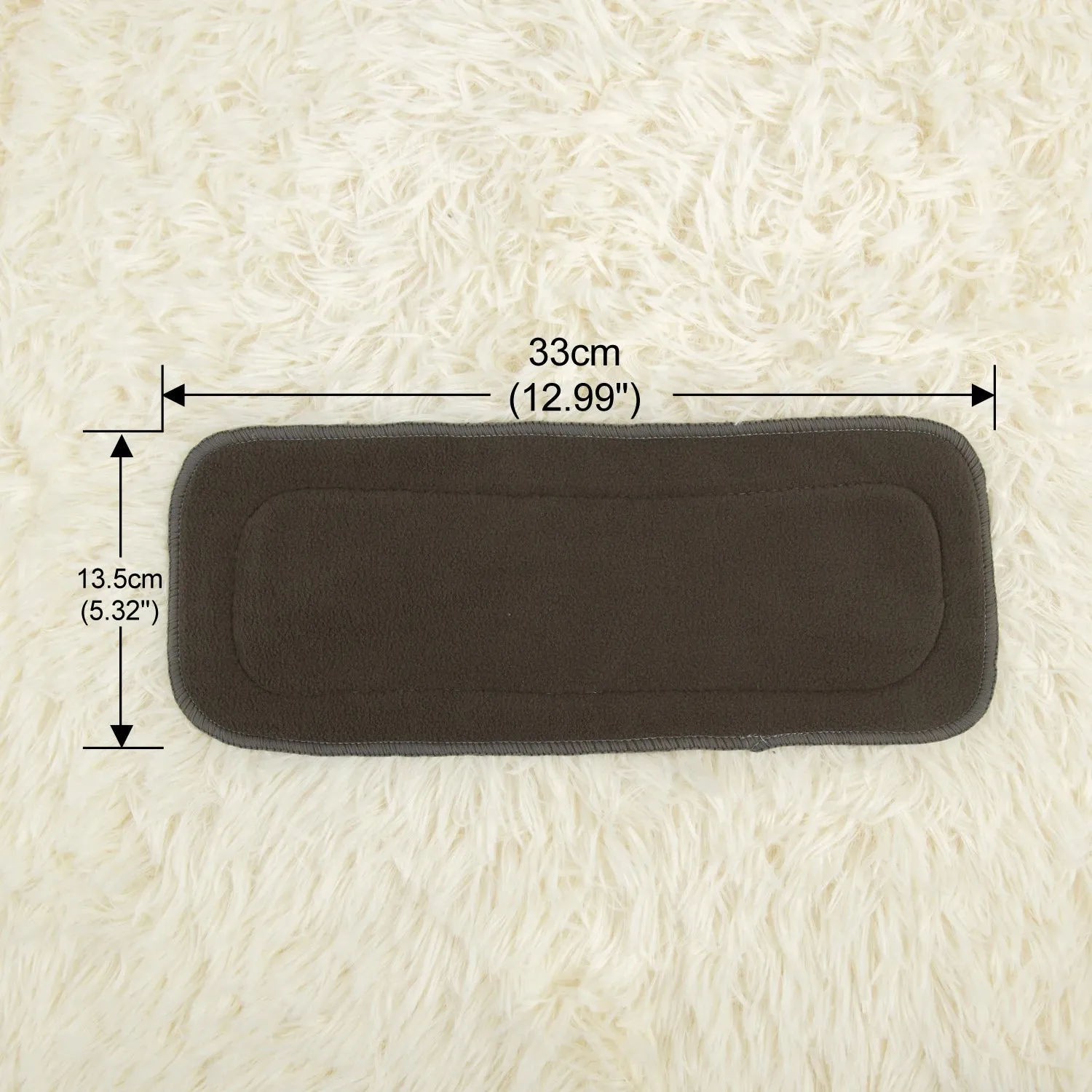 2 Pack Reusable Cloth Diaper Inserts Microfiber Bamboo Charcoal Absorbent Baby Inserts