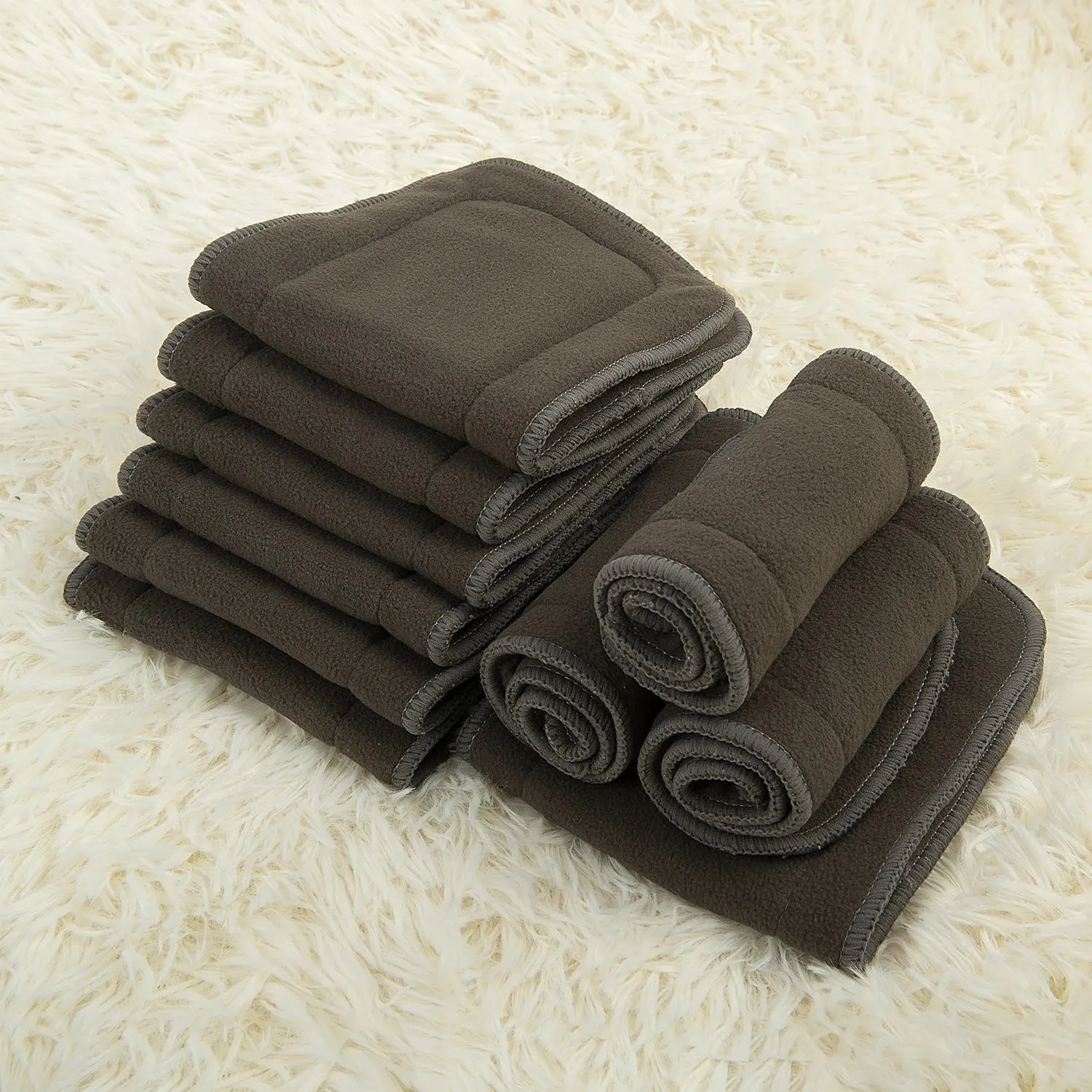 2 Pack Reusable Cloth Diaper Inserts Microfiber Bamboo Charcoal Absorbent Baby Inserts