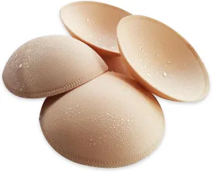 2 Pairs Women's Round Waterproof Removable Swimsuit Bra Pad Inserts, Bikini Top Bra Pads Insert B or C,D,DD,DDD/F Cup
