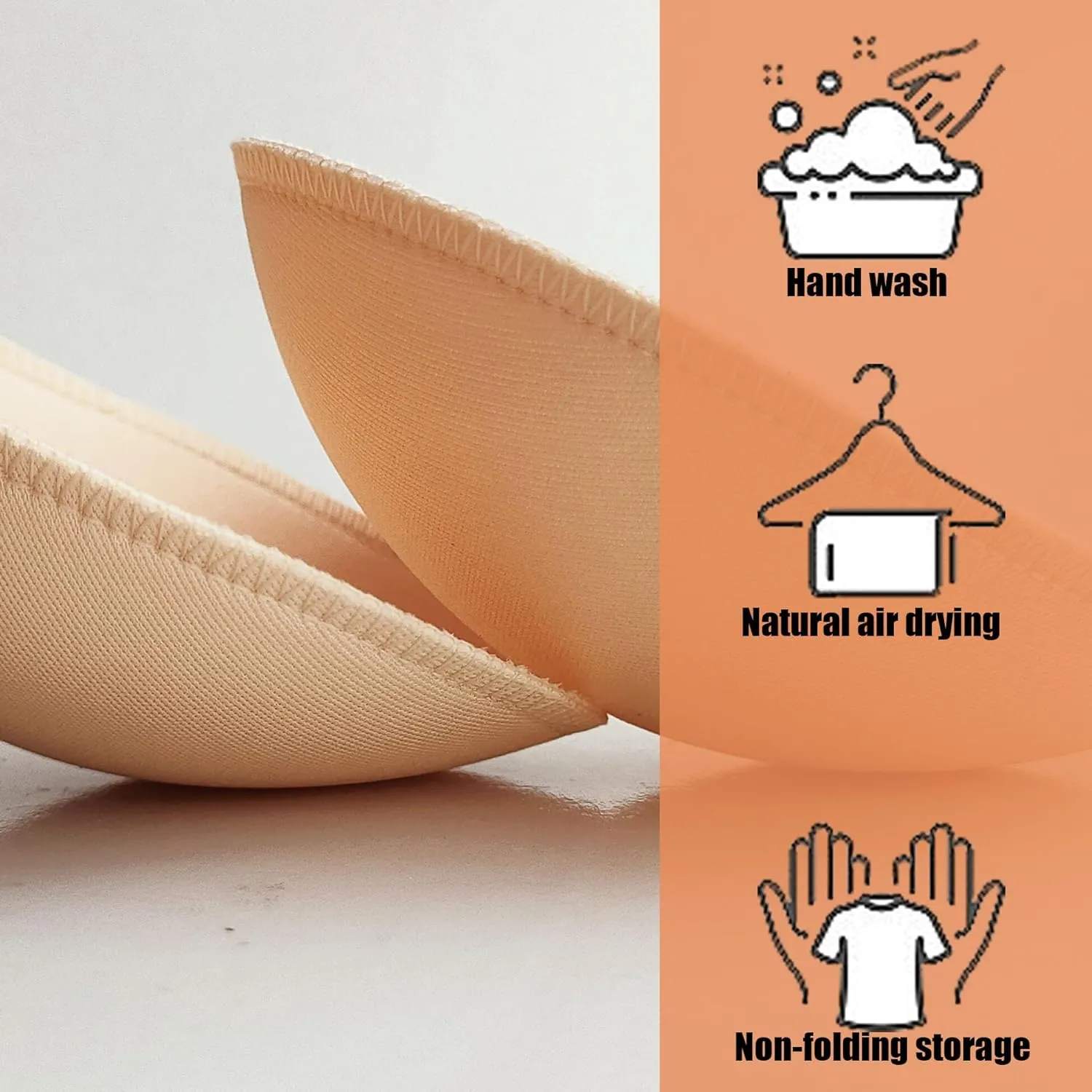 2 Pairs Women's Round Waterproof Removable Swimsuit Bra Pad Inserts, Bikini Top Bra Pads Insert B or C,D,DD,DDD/F Cup