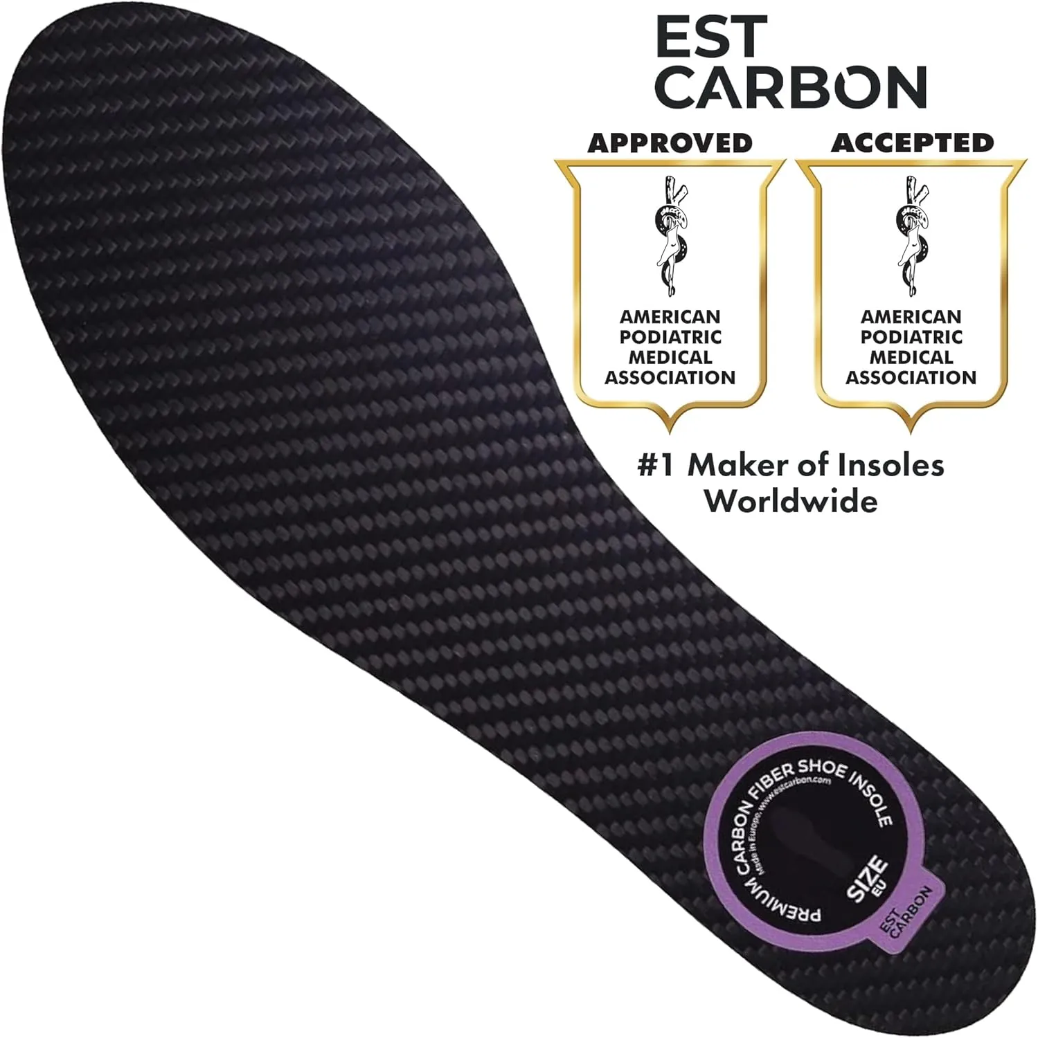 2 Piece (Pair) Carbon Fiber Insoles for Men & Women - Carbon Fiber Inserts for Basketball, Volleyball, Hiking,| Fits All Sneakers and Shoes - Enhances Athletic Performance Women 12-12.5, Men's 11-11.5