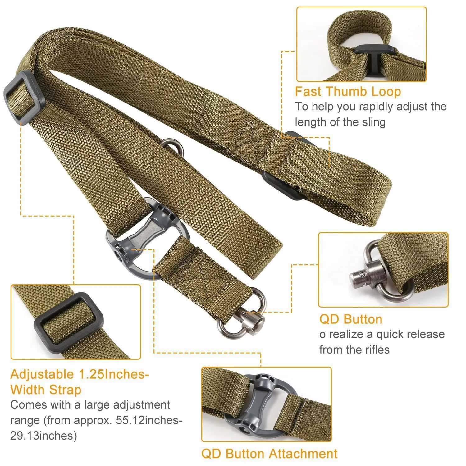2-Point Adjustable Rifle Gun Sling