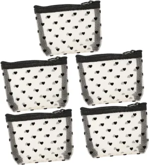 2 Sets Mesh Cosmetic Bag Travel Bag Storage Bag Makeup Bag for Travel Makeup Bags Reusable Cosmetic, Beigex5pcs, 12X8.5X3CMx5pcs