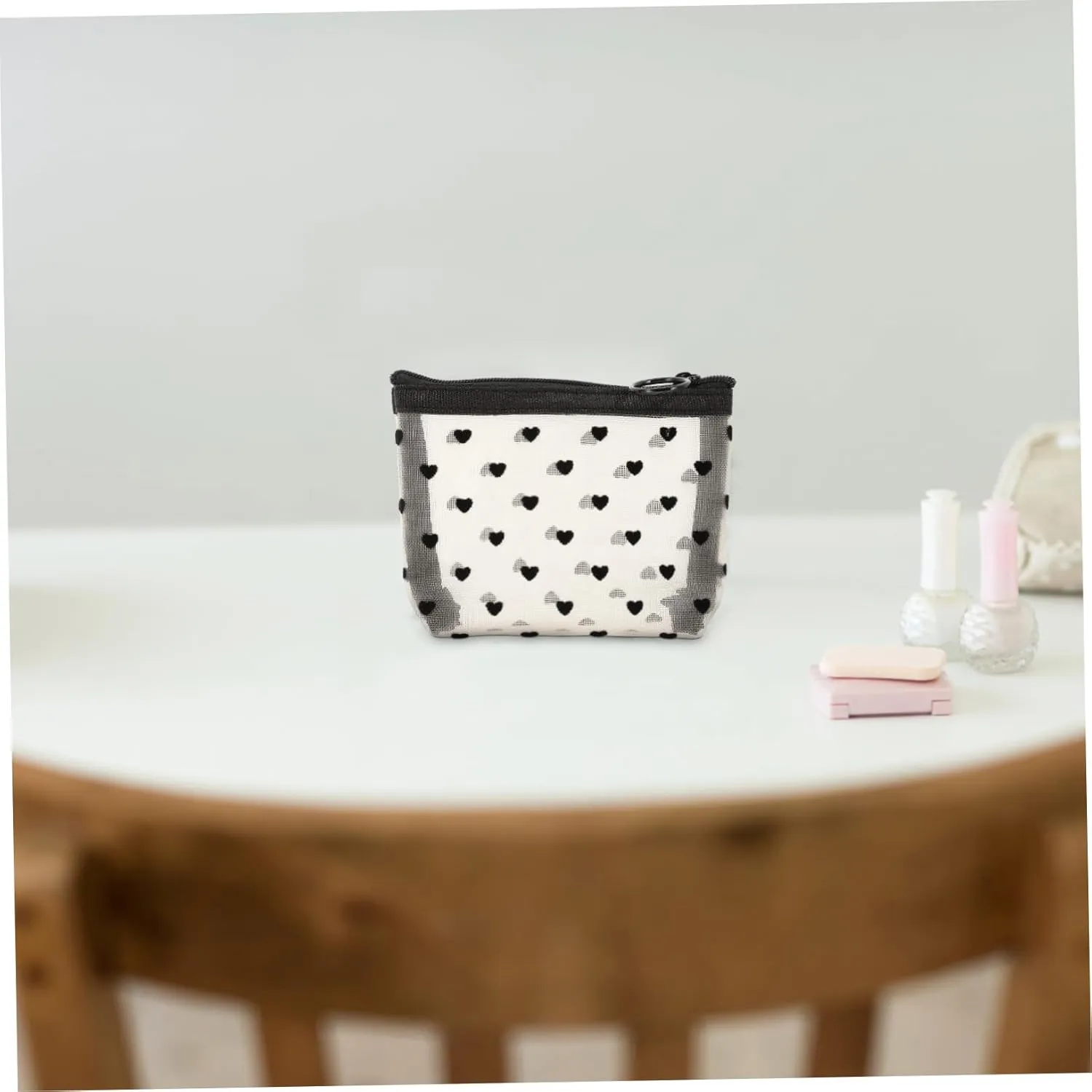 2 Sets Mesh Cosmetic Bag Travel Bag Storage Bag Makeup Bag for Travel Makeup Bags Reusable Cosmetic, Beigex5pcs, 12X8.5X3CMx5pcs