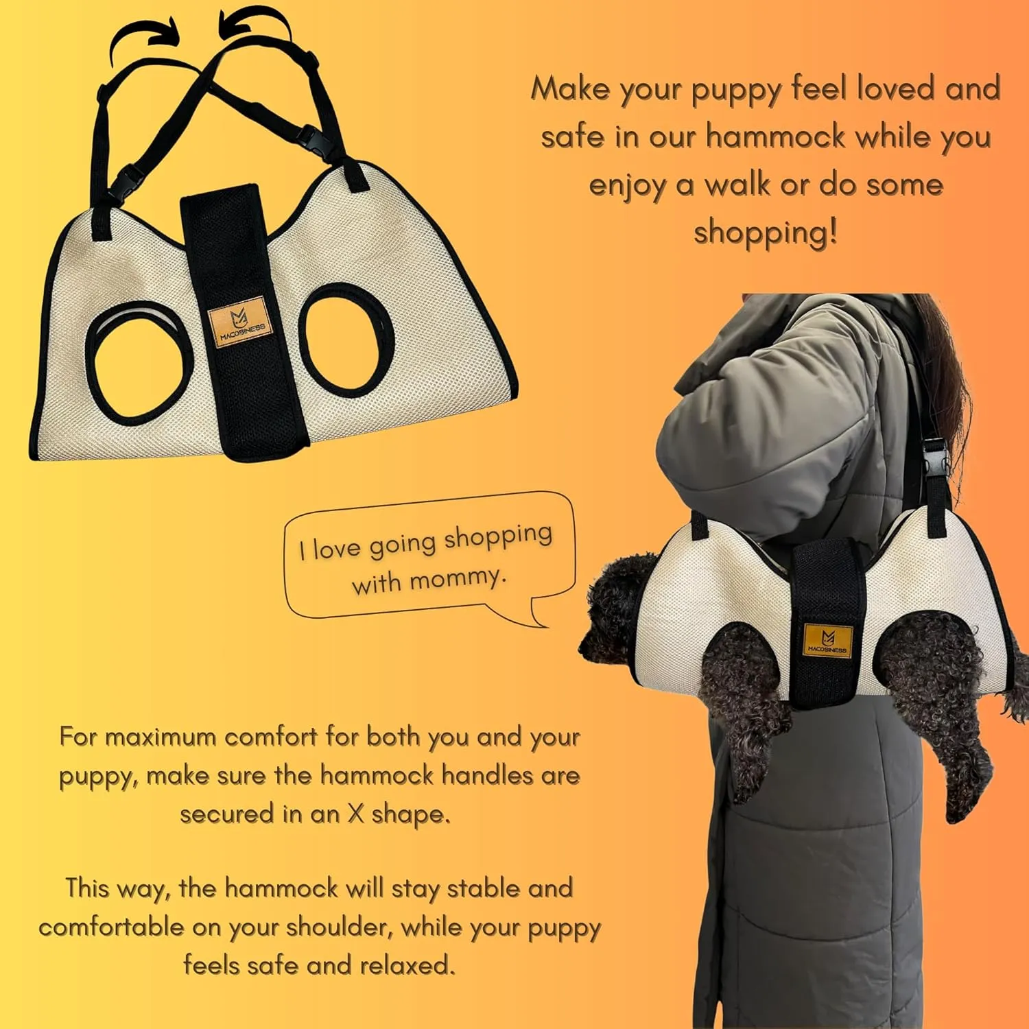 2025 2-in-1 - Dog Grooming Hammock - Dog Sling - Dog Grooming Harness - Dog Slings for Small Dogs - Dog Hammock for Nail Trim - Dog Carrier Sling - Cat Grooming Hammock - Dog Sling Carrier - Pet Sling