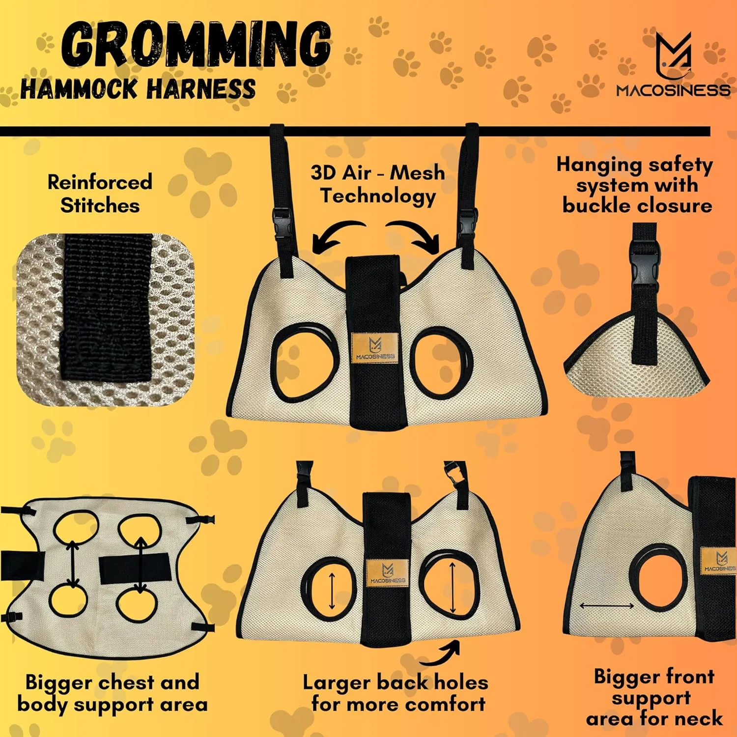 2025 2-in-1 - Dog Grooming Hammock - Dog Sling - Dog Grooming Harness - Dog Slings for Small Dogs - Dog Hammock for Nail Trim - Dog Carrier Sling - Cat Grooming Hammock - Dog Sling Carrier - Pet Sling