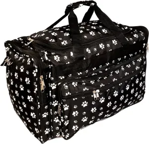 22 inch Fashion Multi Pocket Gym Dance Cheer Travel Carry On Duffle Bag with Bottle Holder (Blank - Paws)