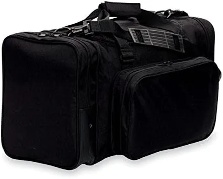 22" Blank Sports Duffle Bag Gym Bag Travel Duffel With Adjustable Strap and Removal Front Compartment (Black)