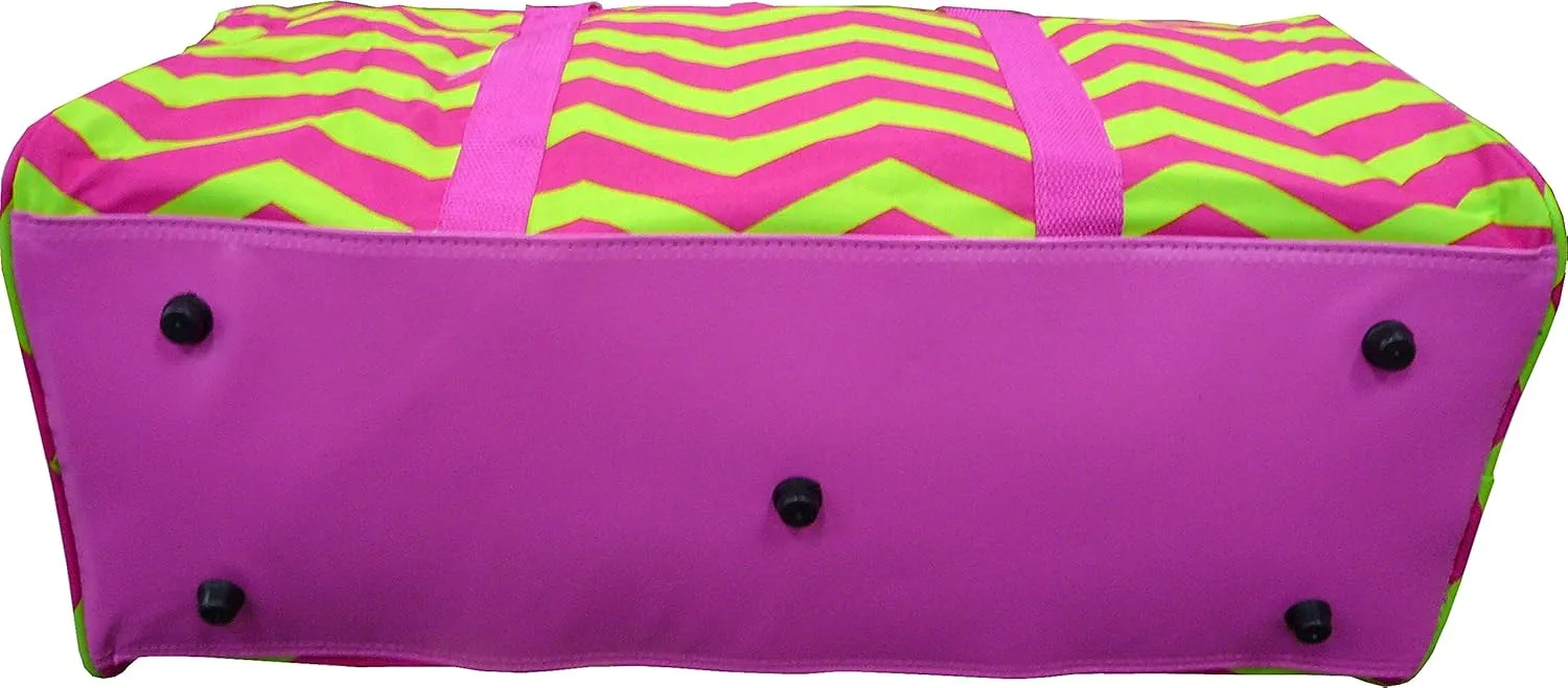 22" Lady's Fashion Pinted Duffle Bag (Chevron-Lime)