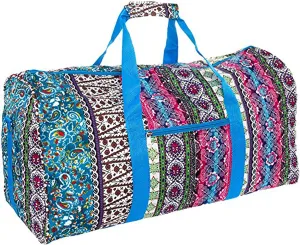 22" Women Fashion Print Carry-on Duffel Bag (BOHO-Blue)