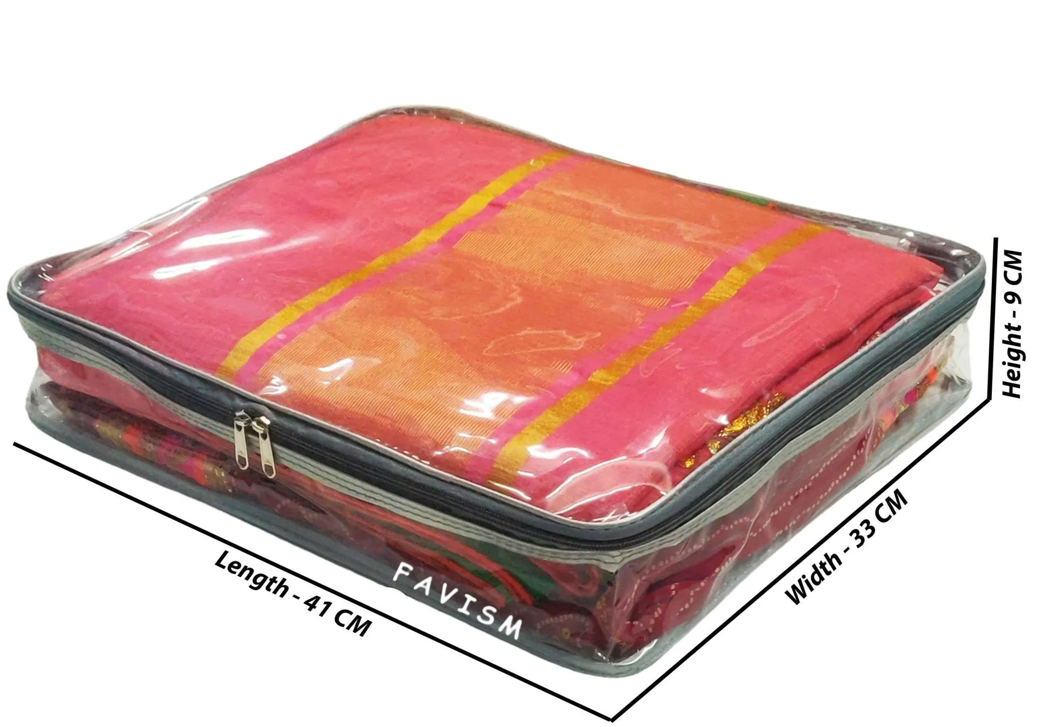2.5" full transparent saree cover | bridal saree packing bag pack of 3 pcs.