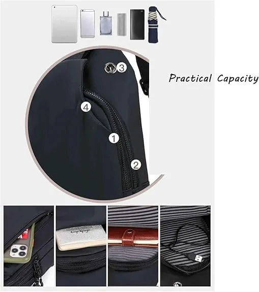 2PCS Waterproof Shoulder Bag, Lightweight Waterproof Nylon Anti Theft Sling Crossbody Bag (02,M)
