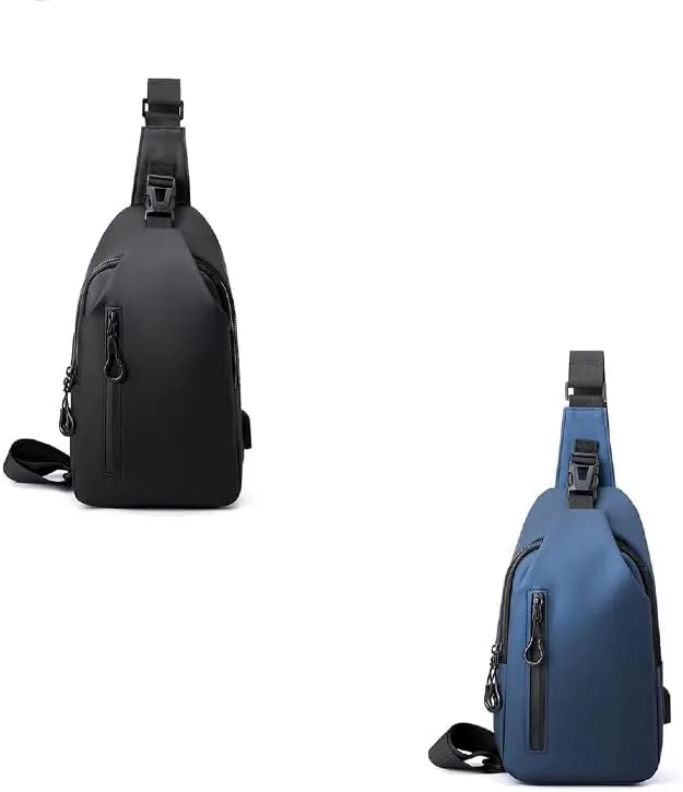 2PCS Waterproof Shoulder Bag, Lightweight Waterproof Nylon Anti Theft Sling Crossbody Bag (02,M)