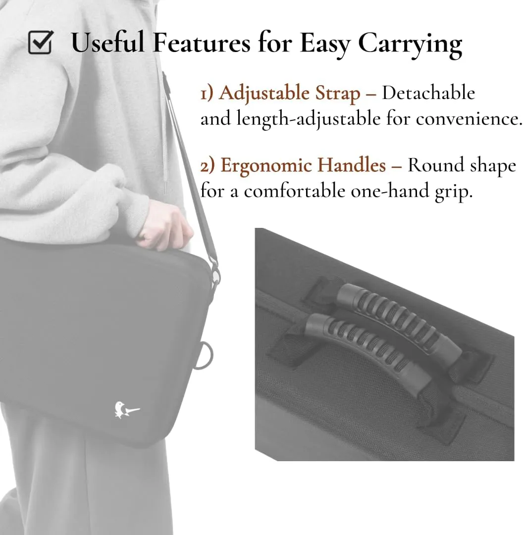 2pcs Wine Glass Carrying Case Holder Carrier – Durable Travel Case with EVA Foam Inserts, Fits Riedel Fatto a Mano Pinot Noir (Glasses Not Included)