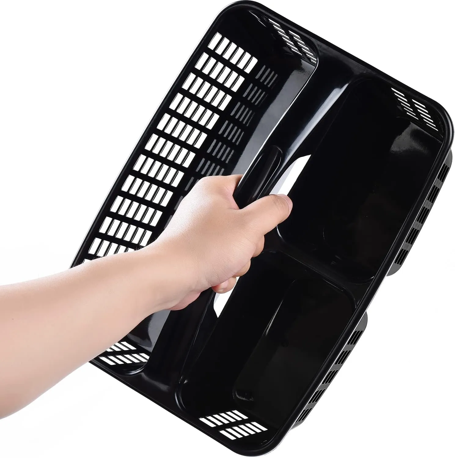 3-Compartment Plastic Cleaning Caddy Basket