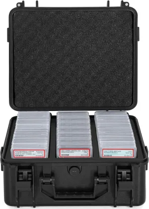 3 Row Graded Card Storage Box, Waterproof Graded Card Case for Sports Cards with EVA Divider, Trading Card Case Fits PSA GMA BGS HGA and Toploader Cards