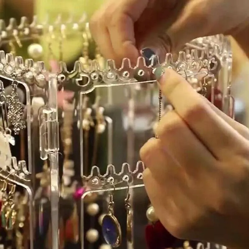 360-Degree Rotating Earring Holder Jewellery Rack Display Stand Organizer