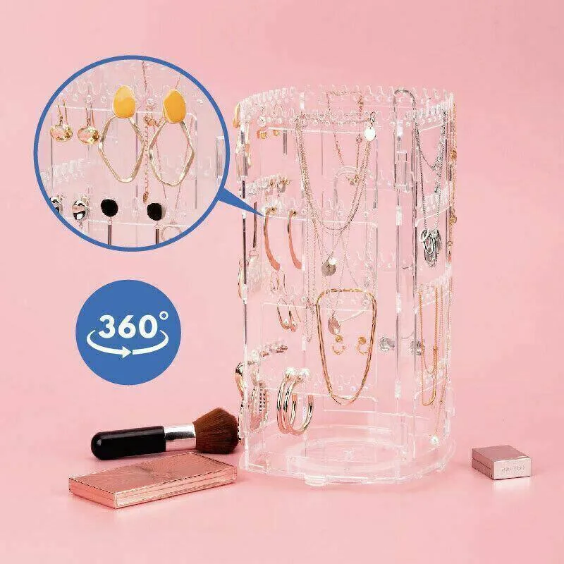 360-Degree Rotating Earring Holder Jewellery Rack Display Stand Organizer