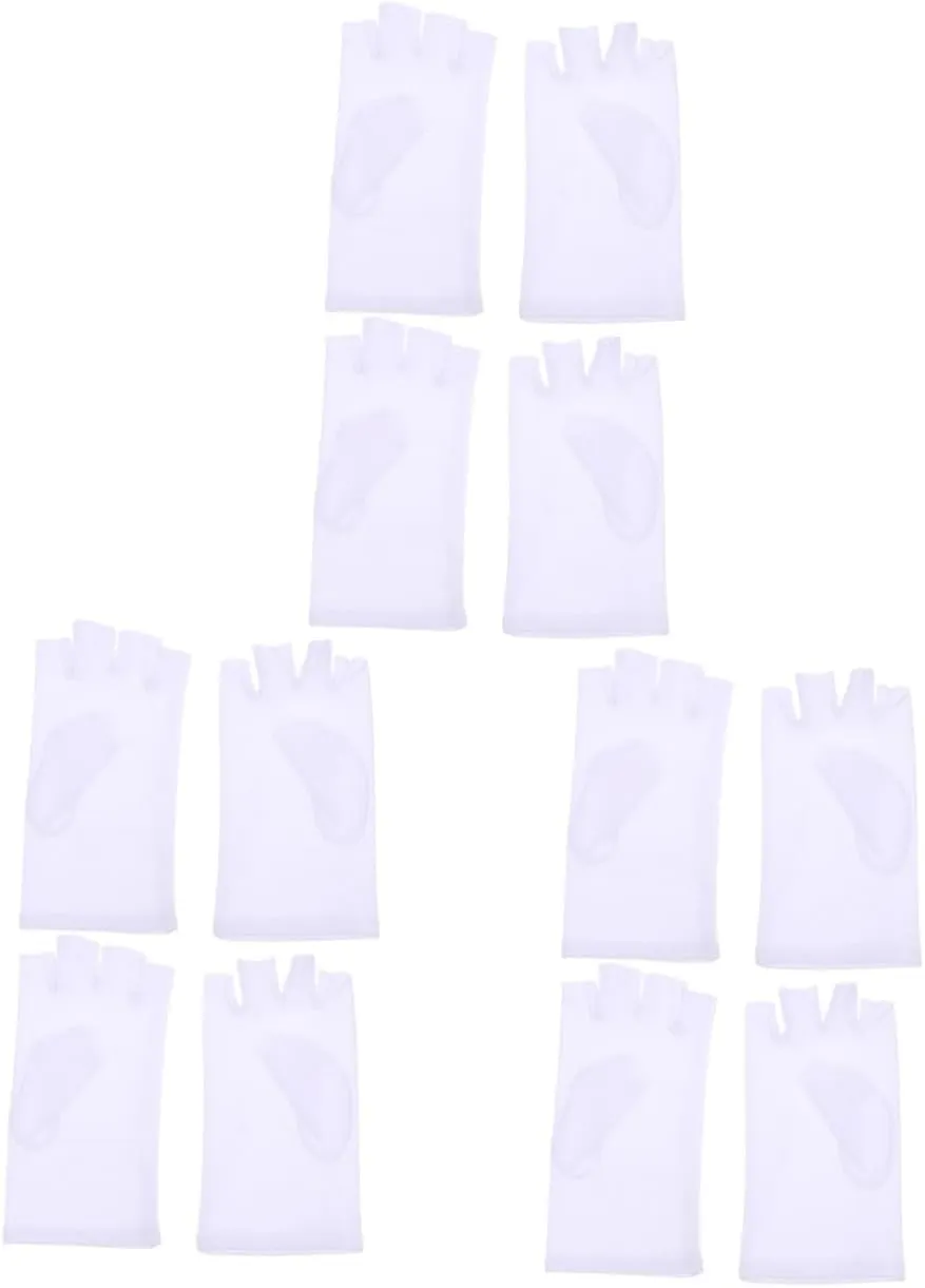 3sets Uv Proof Gloves for Men Half Finger Cycling Gloves Comfortable Fit and Breathable Material 2pairs*3