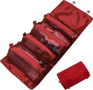 4 In 1 Detachable Toiletry Bag Hanging Roll-Up Makeup Bag Large Capacity Travel Wash Bag Mesh Cosmetic Bag Portable Foldable Toiletry Bag Waterproof Cosmetic Organizer Bag For Travel Daily
