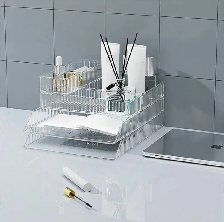 4pcs Acrylic Desk Drawer Organizers Set