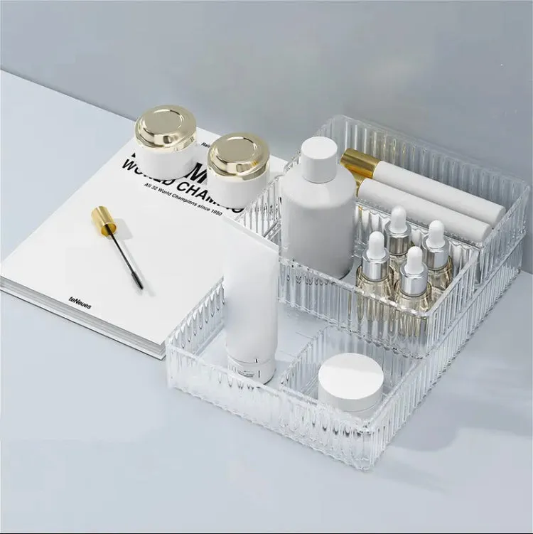 4pcs Acrylic Desk Drawer Organizers Set