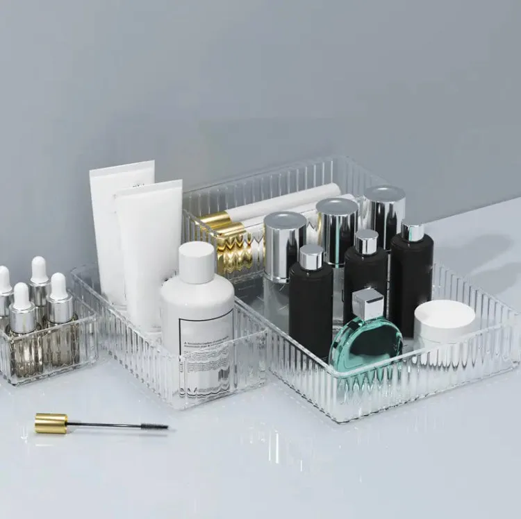 4pcs Acrylic Desk Drawer Organizers Set