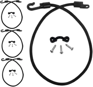4pcs Boat Rod Tie-Down Straps with Screws Elastic Hook System for Kayak Accessories Sunlight Resistant Bungee Hold Down Belt for Secure Mounting and Versatile Use