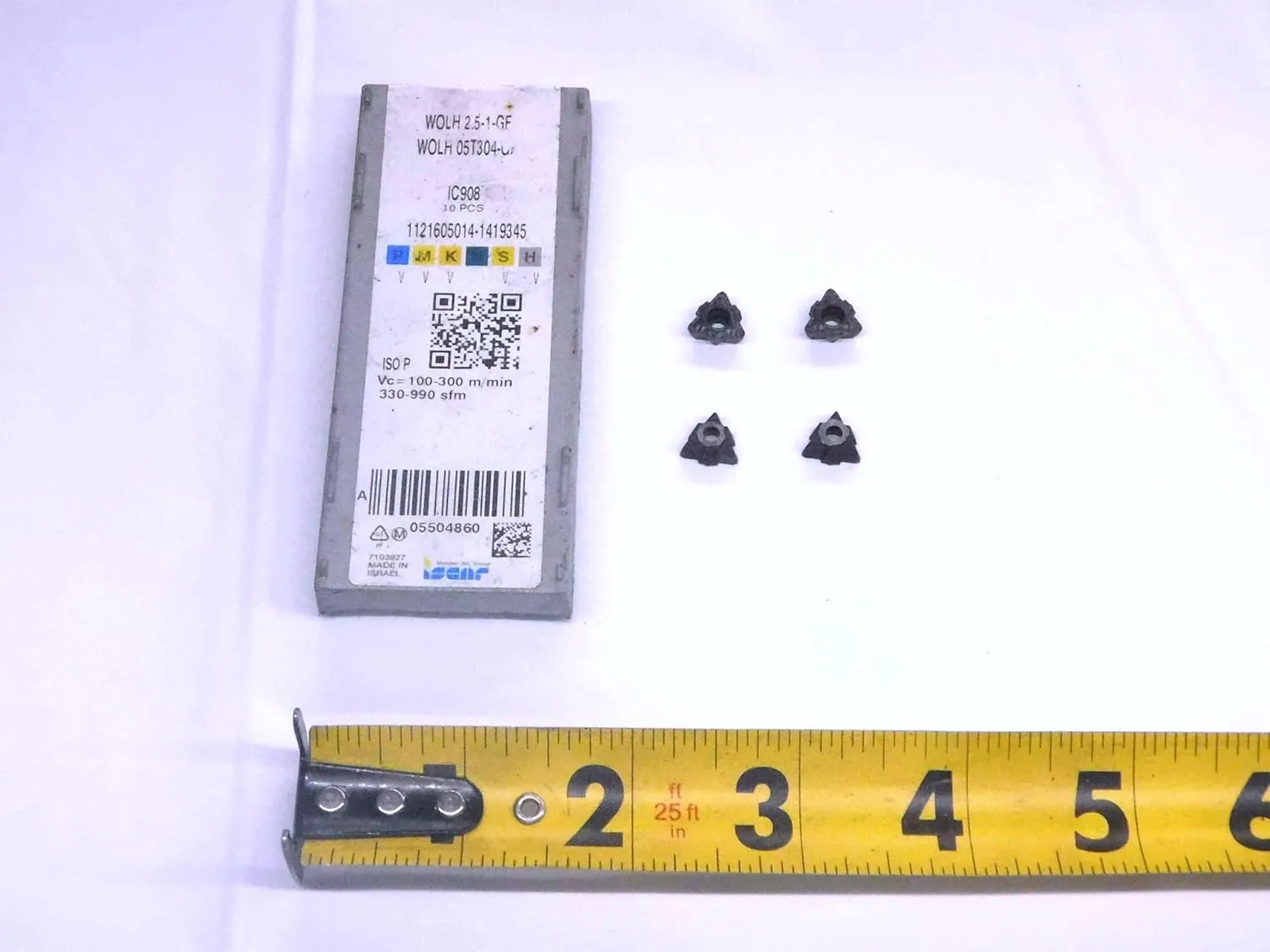 4pcs New ISCAR WOLH 2.5-1-GF IC908 TiAlN Coated Carbide Inserts WOLH 05T304-GF - MW4078CT4