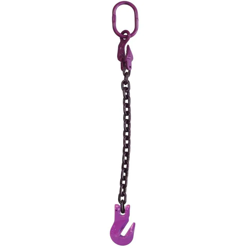 5/8" x 5' - Adjustable Single Leg Chain Sling w/ Grab Hook - Grade 100