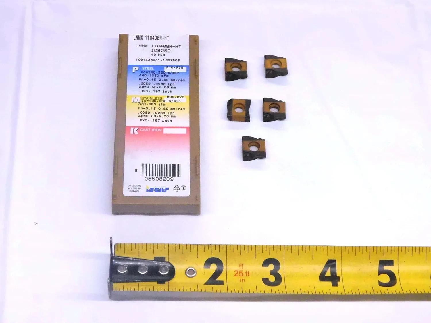 5pcs NEW ISCAR LNMX 110408R-HT IC8250 CARBIDE TURNING INSERTS HELITURN - MW4098CT4
