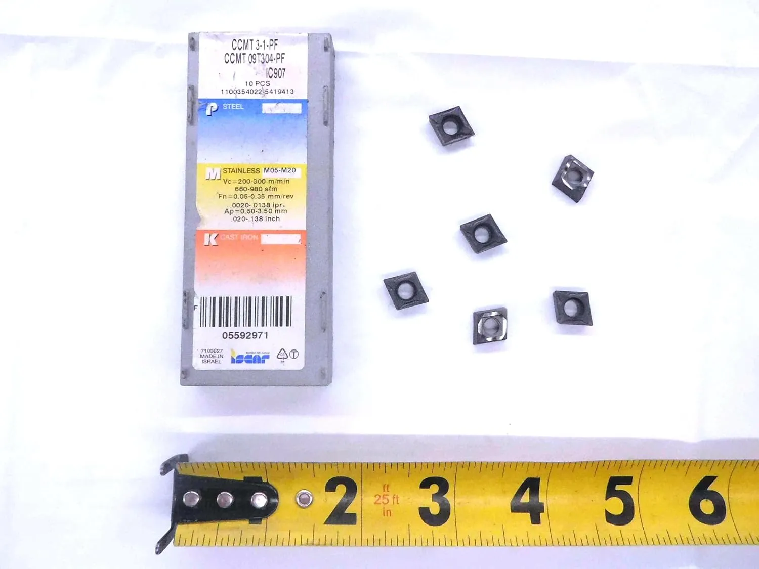 6pcs New ISCAR CCMT 09T304-PF CCMT 3-1-PF IC907 HSS Turning Inserts - MW4004CT4