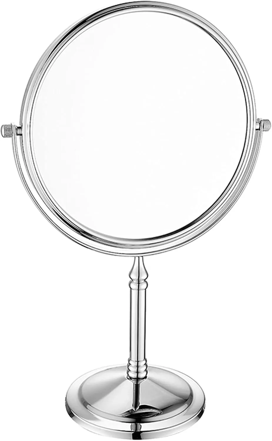 8 Inch Double Sided Makeup Mirror, 360° Swivel Vanity Mirror with Magnification, Standing Cosmetic and Shaving Mirror for Tabletop Use