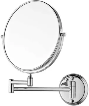 8-Inch Folding Cosmetic Vanity Mirror, 10X Magnification, 360° Rotation, Double Metal Circular Design for Bathroom & Makeup MYTVQRVK