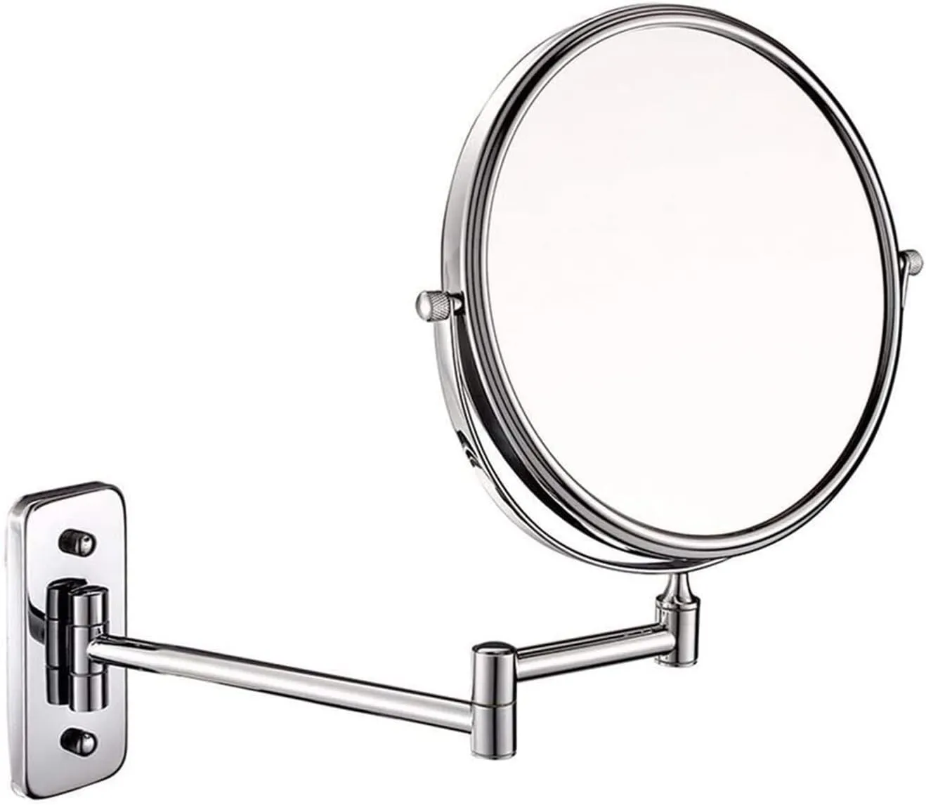 8-Inch Wall-Mounted Cosmetic Mirror – 7X Magnification, Double-Sided, 360° Rotation, Stylish Chrome Finish for Bathroom & Bedroom MYTVQRVK