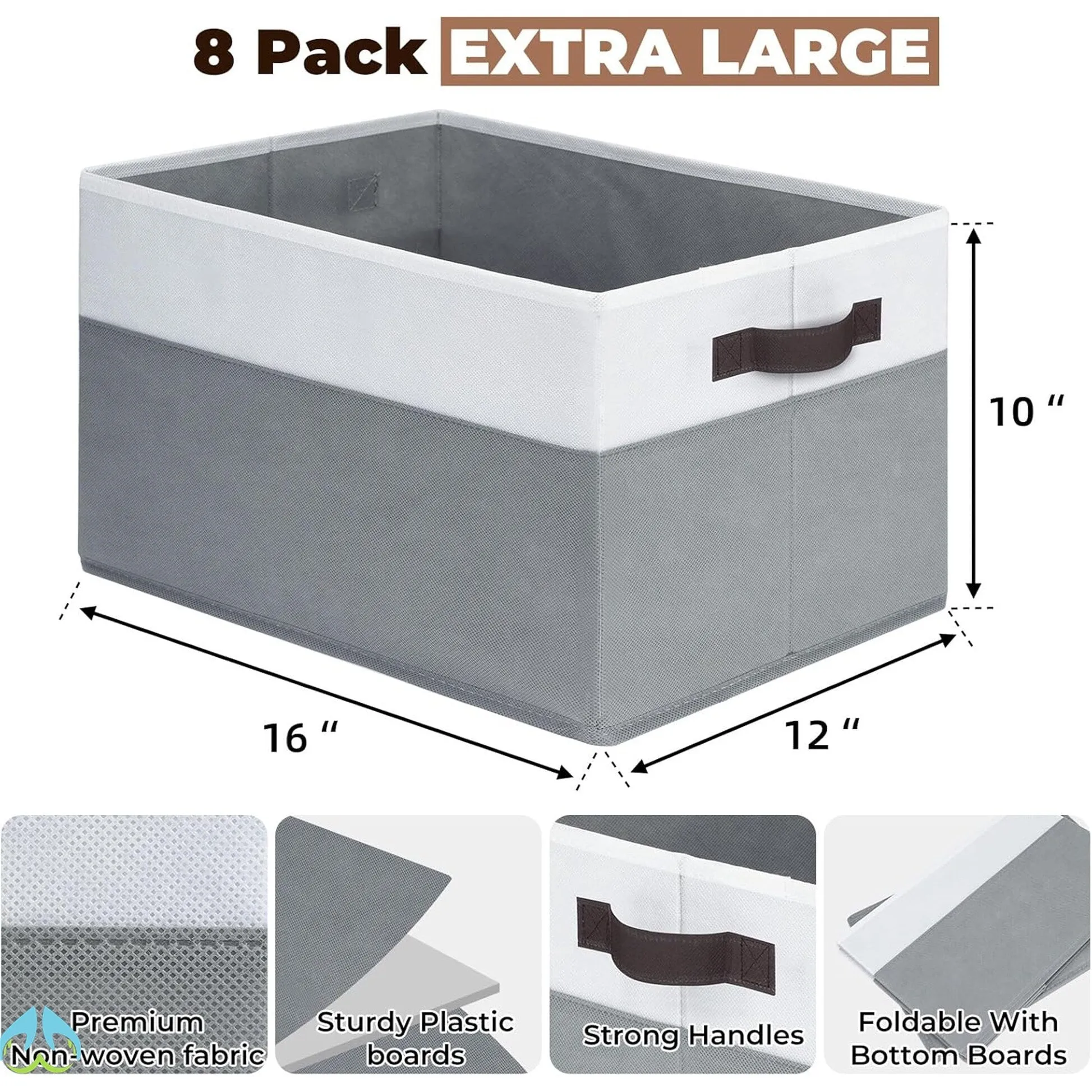 8 Pack Closet Organizers and Storage Bins