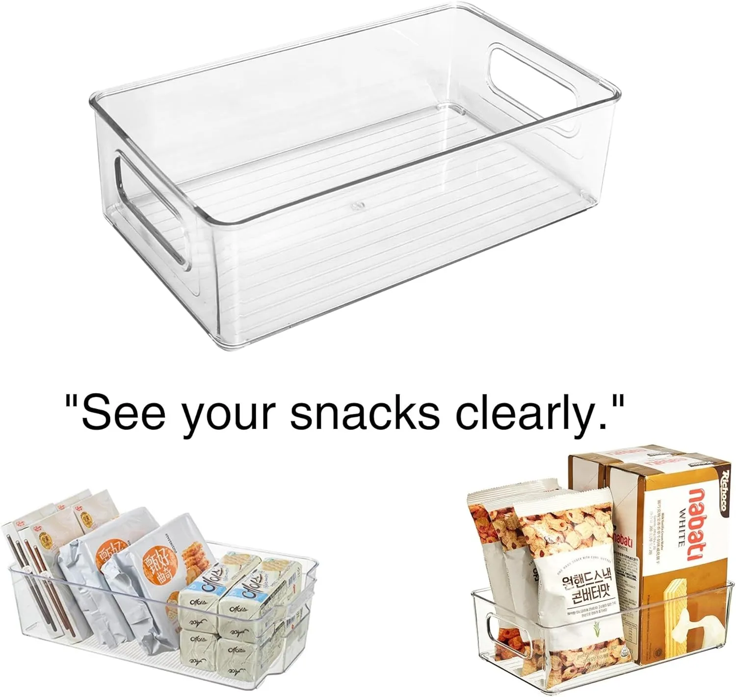8 Pack Fridge Organizer Bins, Clear Refrigerator Pantry Organizer , BPA-Free Food Storage Containers