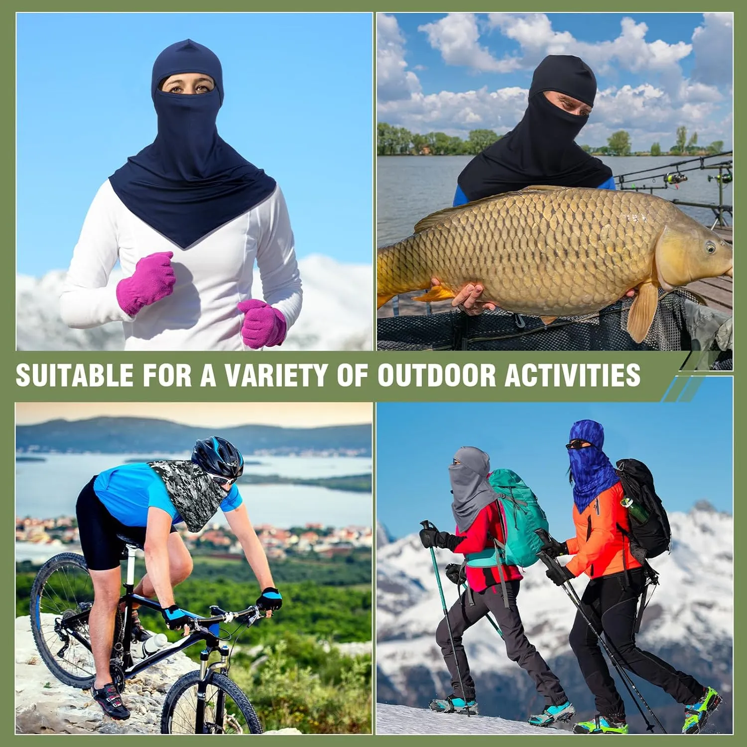 8 Pcs Balaclava Full Face Masks Summer Balaclava Long Face and Neck Cover Breathable Sun Protection for Men Women