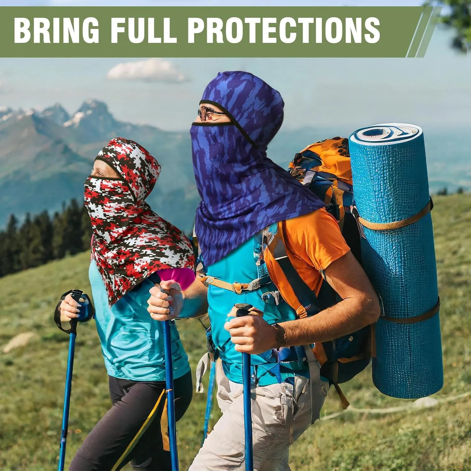 8 Pcs Balaclava Full Face Masks Summer Balaclava Long Face and Neck Cover Breathable Sun Protection for Men Women