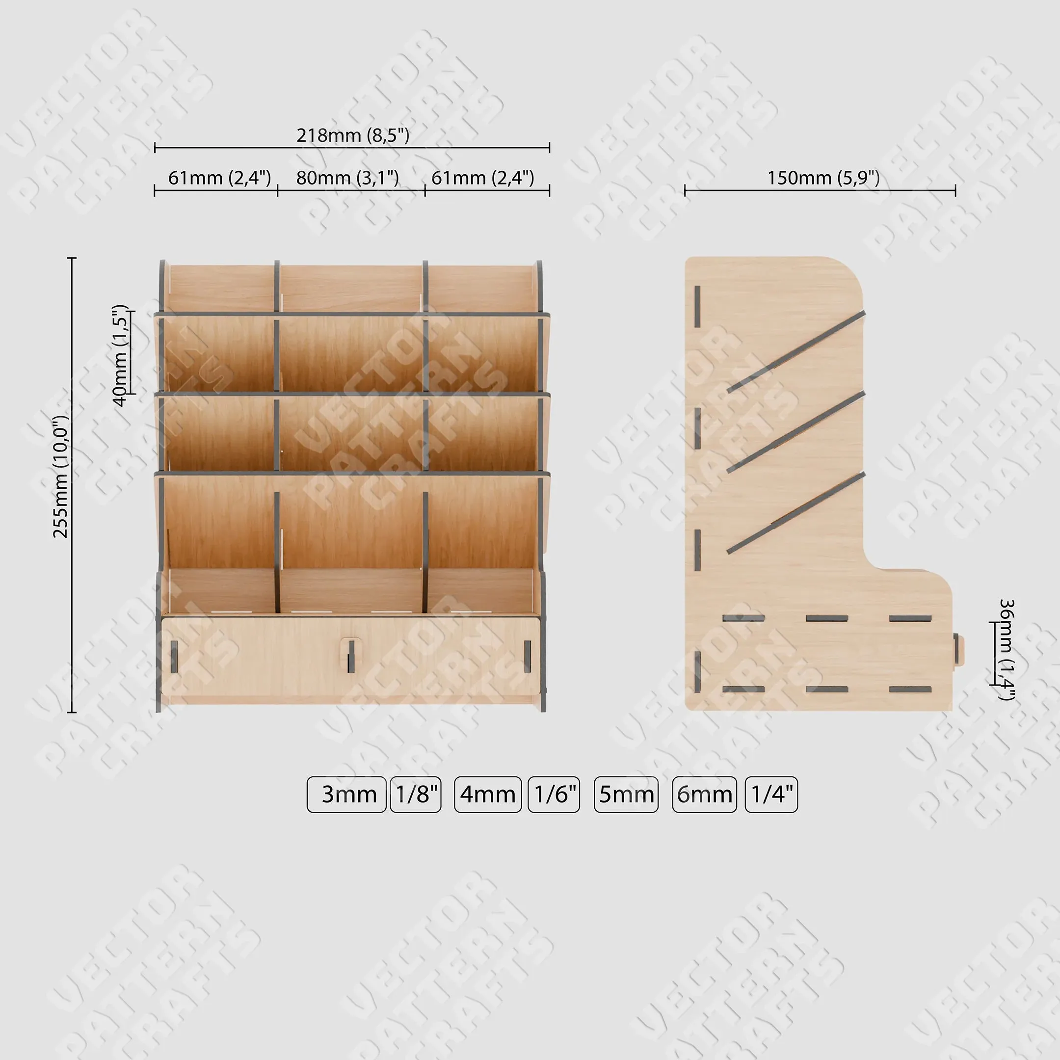9 Organizers Bundle laser cut svg file